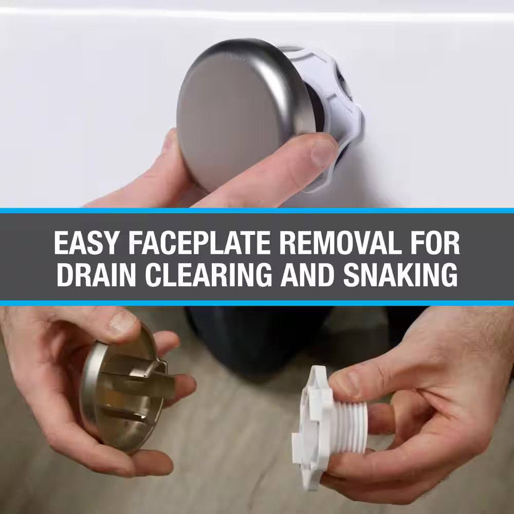 Oatey Touch Toe Sch. 40 PVC Bath Waste Half Drain Kit in Brushed Nickel