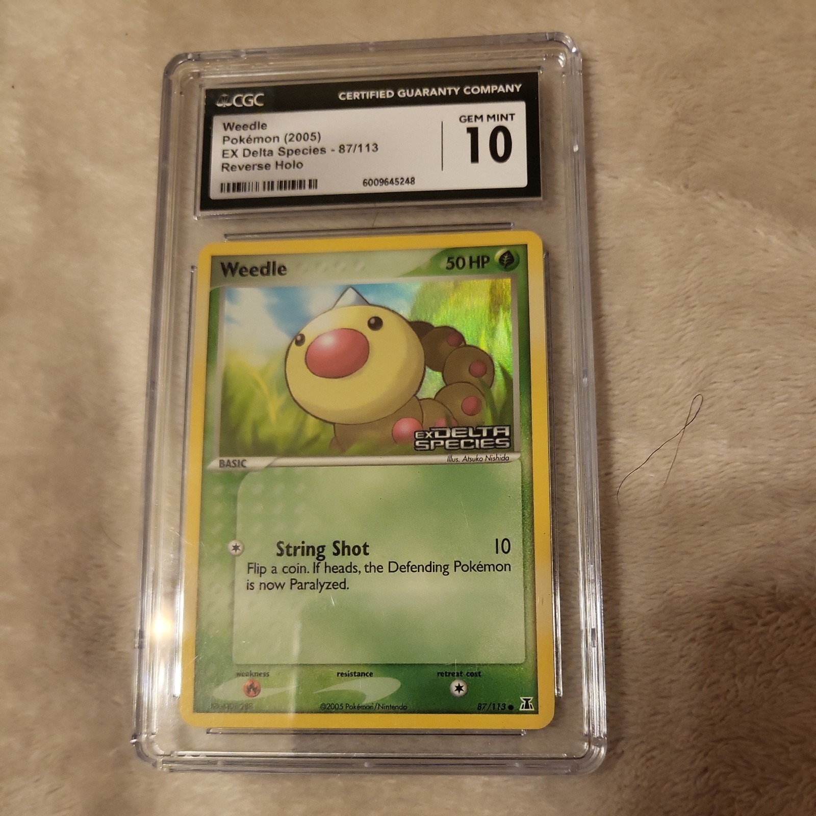 2005 EX Delta Species Weedle 87/113 Reverse Holo Stamped Pokemon Card CGC 10