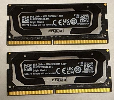 Crucial Ballistix 16GB PC4 DDR4 SDRAM SO-DIMM 3200MHz (PC4-25600) BL8G32C16S4B