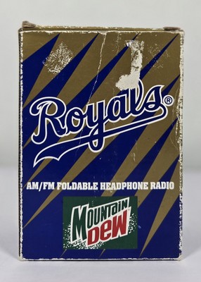 Vintage Mt. Dew/Kansas City Royals AM/FM Foldable Headphone Radio