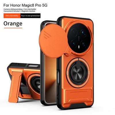 For Honor Magic8 Pro, KickStand Holder Hybrid Armor Slide Cover Hard Camera Case