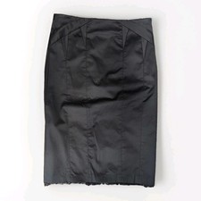 Karen Milen Black  Pencil Skirt With Lace Trim Size 12 Smart Formal Workwear