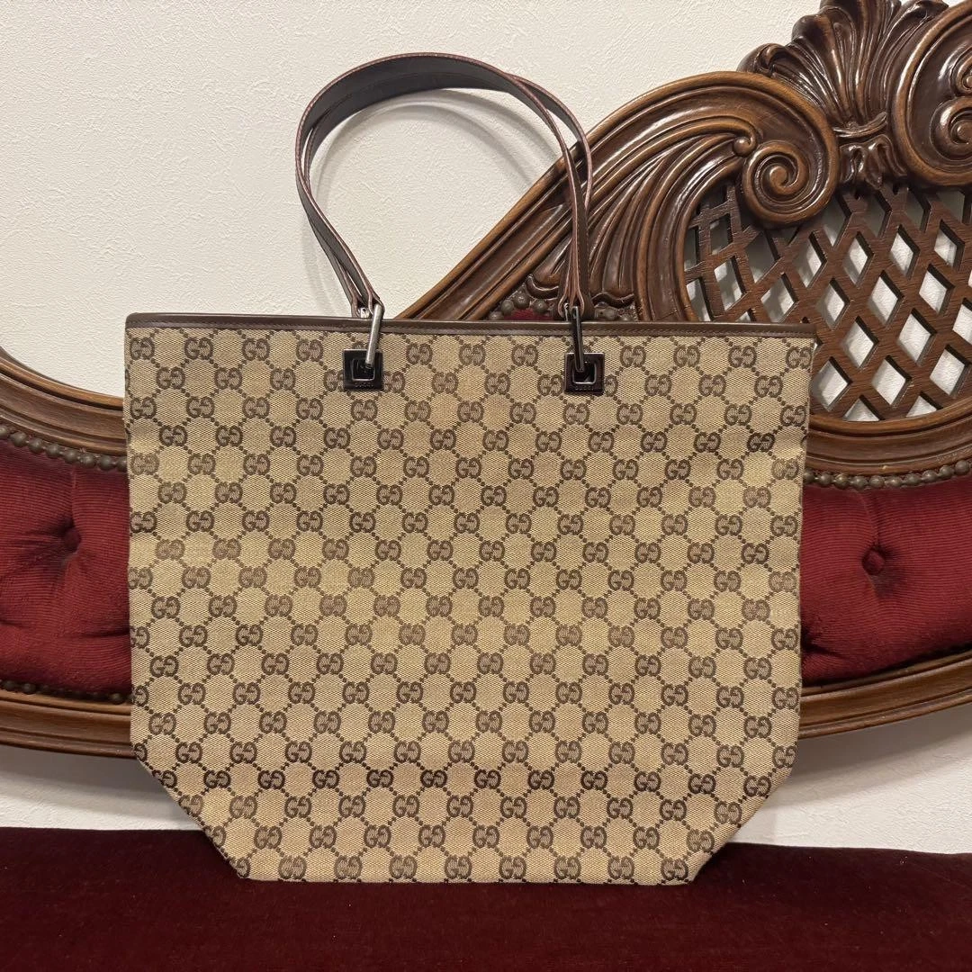 Sac fourre tout Gucci logo Gg toile cuir créateur sac à main cabas luxe tous les jours