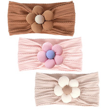 3 Pcs Baby Flower Headbands Baby Girl Nylon Headband Soft Newborn Hairbands