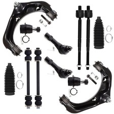 12pc Set Front Upper Control Arm And Ball Joint Tie Rod End Boot Sway Bar Link