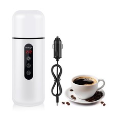 Car Electric Kettle,Portable Travel Kettle,12V/24V 0.4 Quarts, white