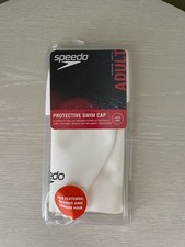 New Speedo Protective Swim Cap Adult White Textured Braided Longer Hair
