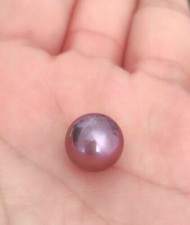 Gorgeous AAAAA 10-11mm south sea round purple loose pearl half drilled
