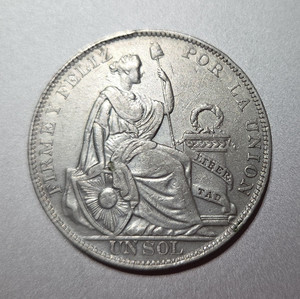 Peru Republica Peruana 1930 Silver Un Sol Lima Mint, Uncertified Ungraded