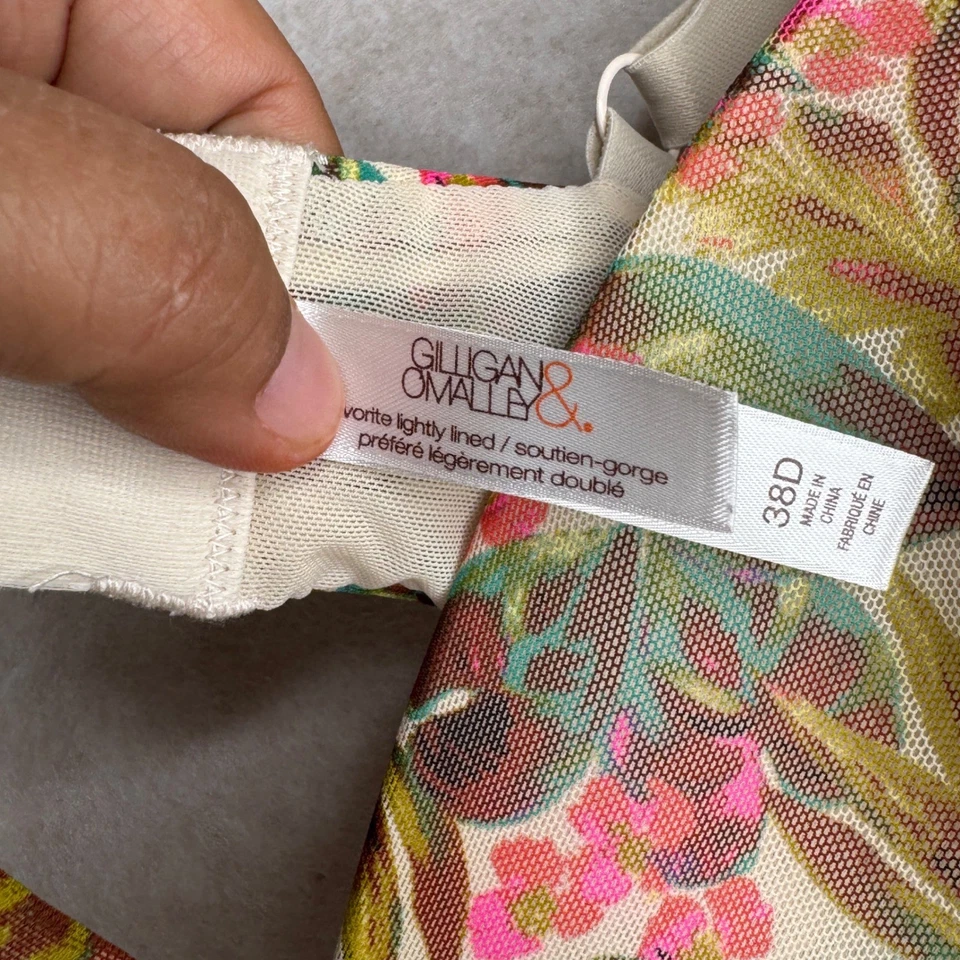 Sujetador Gilligan OMalley 38D Favorite ligeramente forrado estampado floral rosa verde Foto 3 de 4