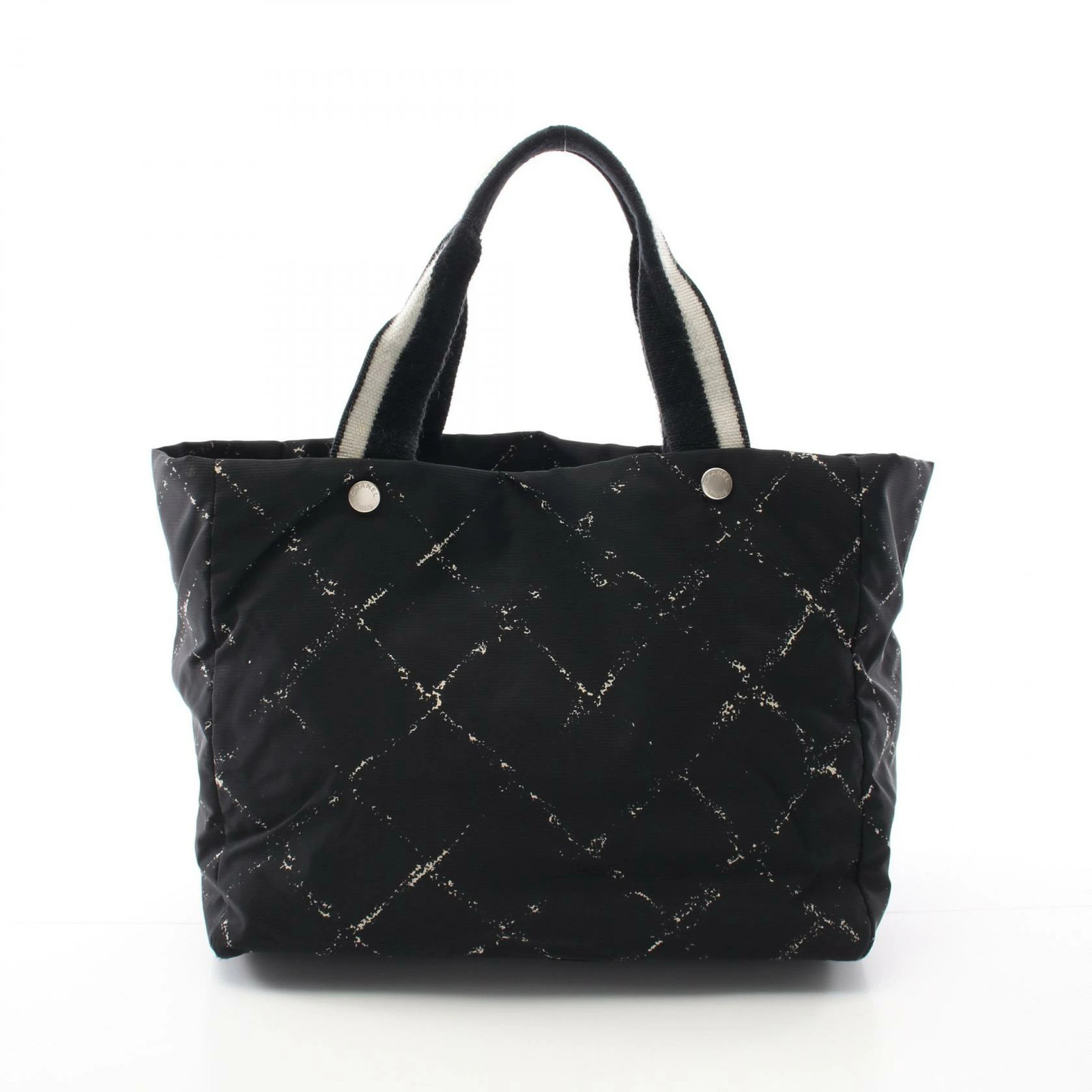 CHANEL Old Travel Line Tote Bag Bag Nylon Ladies Black Used ZQ515160