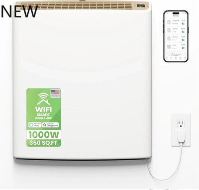 Smart EnviMAX 1000W Wi-fi Plug in Electric Wall Heater  Energy Efficient App
