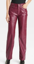 Universal Thread Women's Faux Leather Mid Rise 90s Baggy Pants Size 16