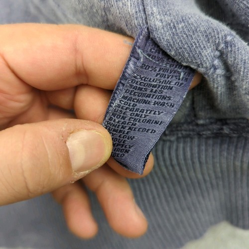 VTG Y2K American Eagle Hoodie Mens XLT Blue Garment Dye Heavy Quilt Line Zip Up - Picture 12 of 16