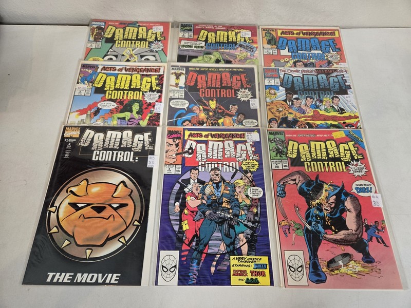Marvel Universe Vintage Comic Book Lot Of 9 Comics Damage Control