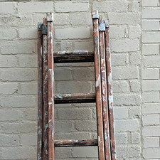 Wood Foldable Combination Ladder 8 Steps 3m Reach 100kg Load Brown