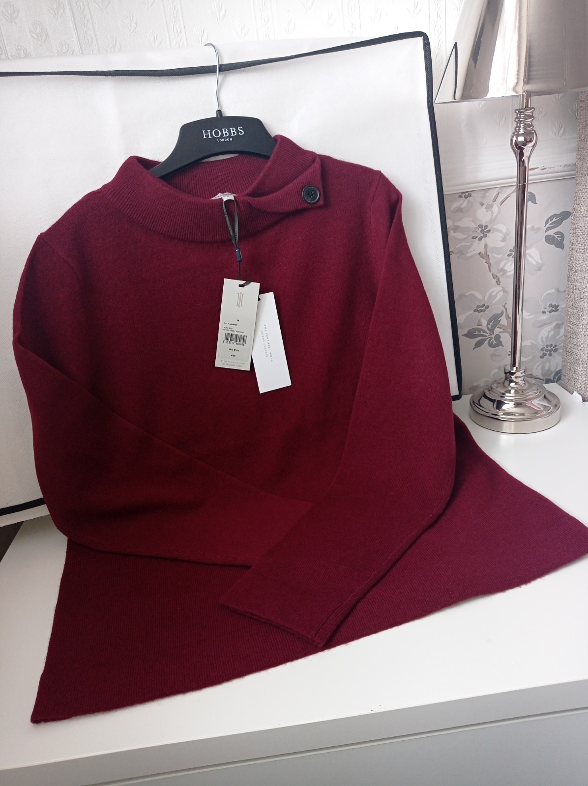 Hobb talia wine red cashmere mix long sleeve jumper size medium bnwt image 8