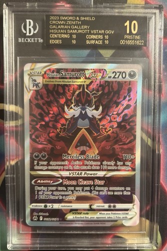 POP 1 Hisuian Samurott VSTAR Crown Zenith GG52/GG70 Pokémon BGS 10 BLACK LABEL