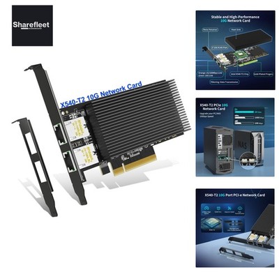 10Gb Dual LAN Base-T PCI-e Network Card, Intel X540 Controller, 10Gbps Ethern...