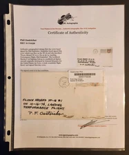 First Day Issue Postcard Signed by F-16 test pilot, Phil Oestricher with COA