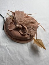 Fascinator Hats For Women Set Of 2 Dusty Rose Pink  Gold Large Flower