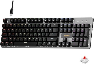 104 Key Mechanical Keyboard Rainbow LED Red Switch