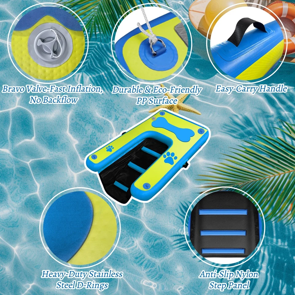 Inflatable Pool Ramp for Large Dogs, Dog Swimming Pool Escape Ramp - Image 3 of 4