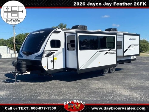 26 Jayco Jay Feather 26FK Travel Trailer Towable RV Camper Front Kitchen Slides