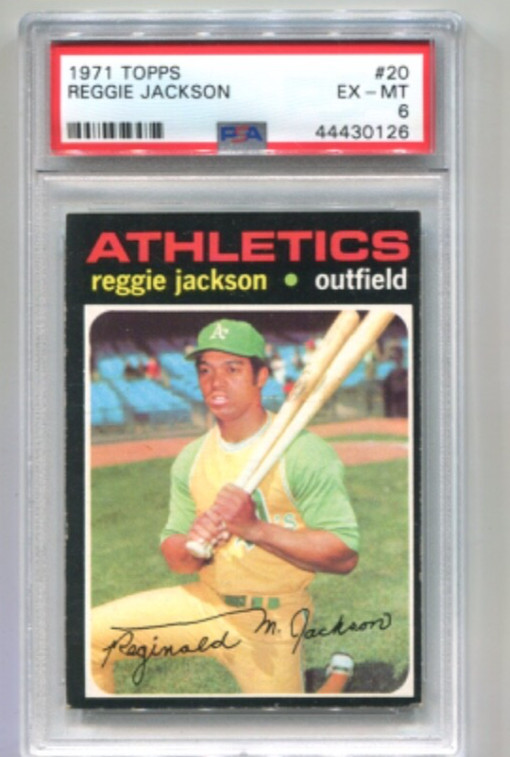 1971 Topps - REGGIE JACKSON - Card #20 - OAKLAND ATHLETICS  PSA 6