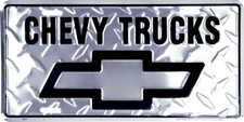Chevrolet Chevy Trucks Diamond Aluminum Metal Car License Plate Sign Tag
