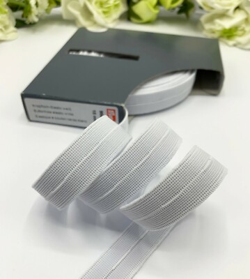 Knopflochgummi schwarz weiß 18mm Qualität Knopfloch verstellbarer Bund 