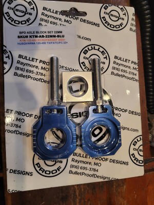 Bullet Proof Designs Axle Blocks Blue Fits KTM HUSQVARNA KTM-AB-22MM-BLU