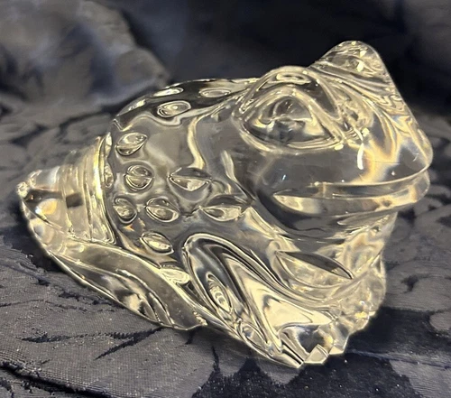 Vintage Waterford Crystal Signed Frog Figurine Paperweight