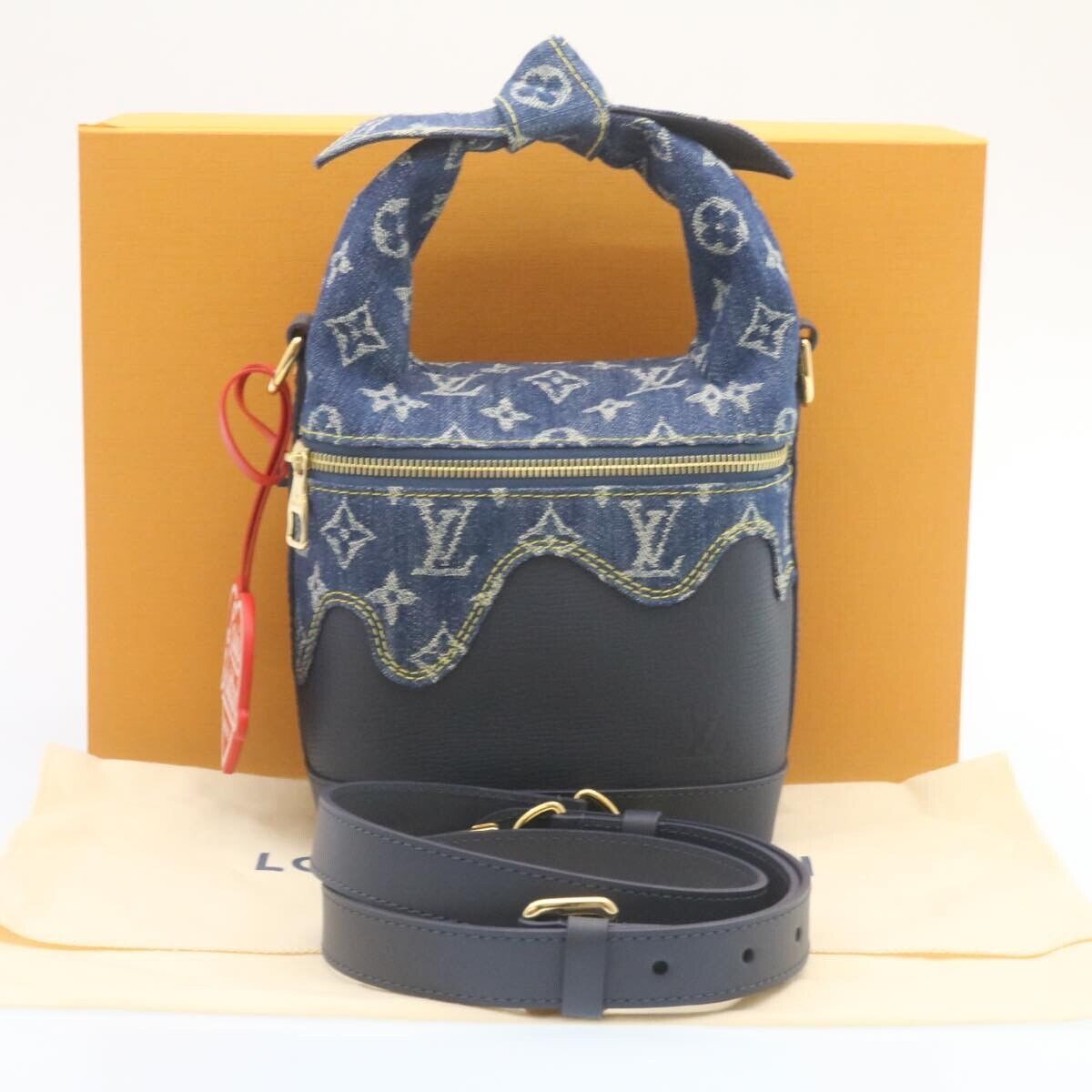 LOUIS VUITTON NIGO Monogram Denim Japanese Cruiser Bag Blue M45970 Auth 28149A s l1200