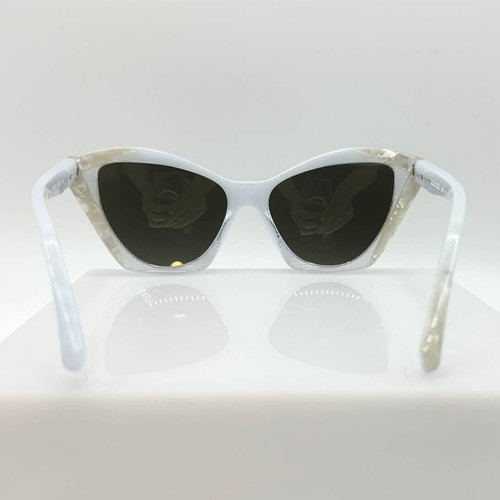 Rare Alain Mikli Ambrette A05056 003/Z6 Pointille White Blanc Mirror Sunglasses - Picture 4 of 6