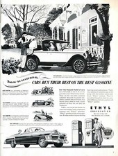 1952 Ethyl Corporation Vintage Print Ad Today As Yesterday Gas Station