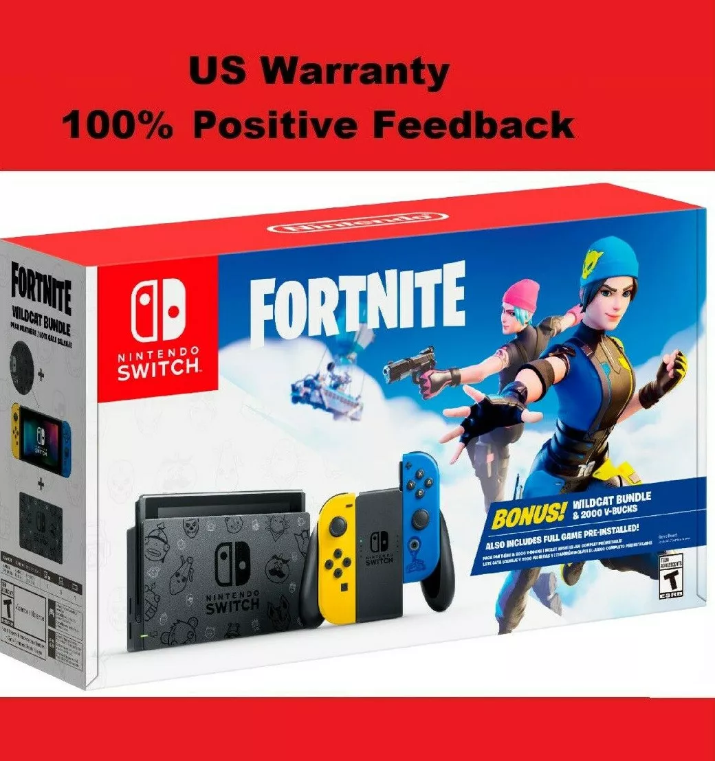 New Nintendo Switch Wildcat Bundle Fortnite Edition w/ adaptor