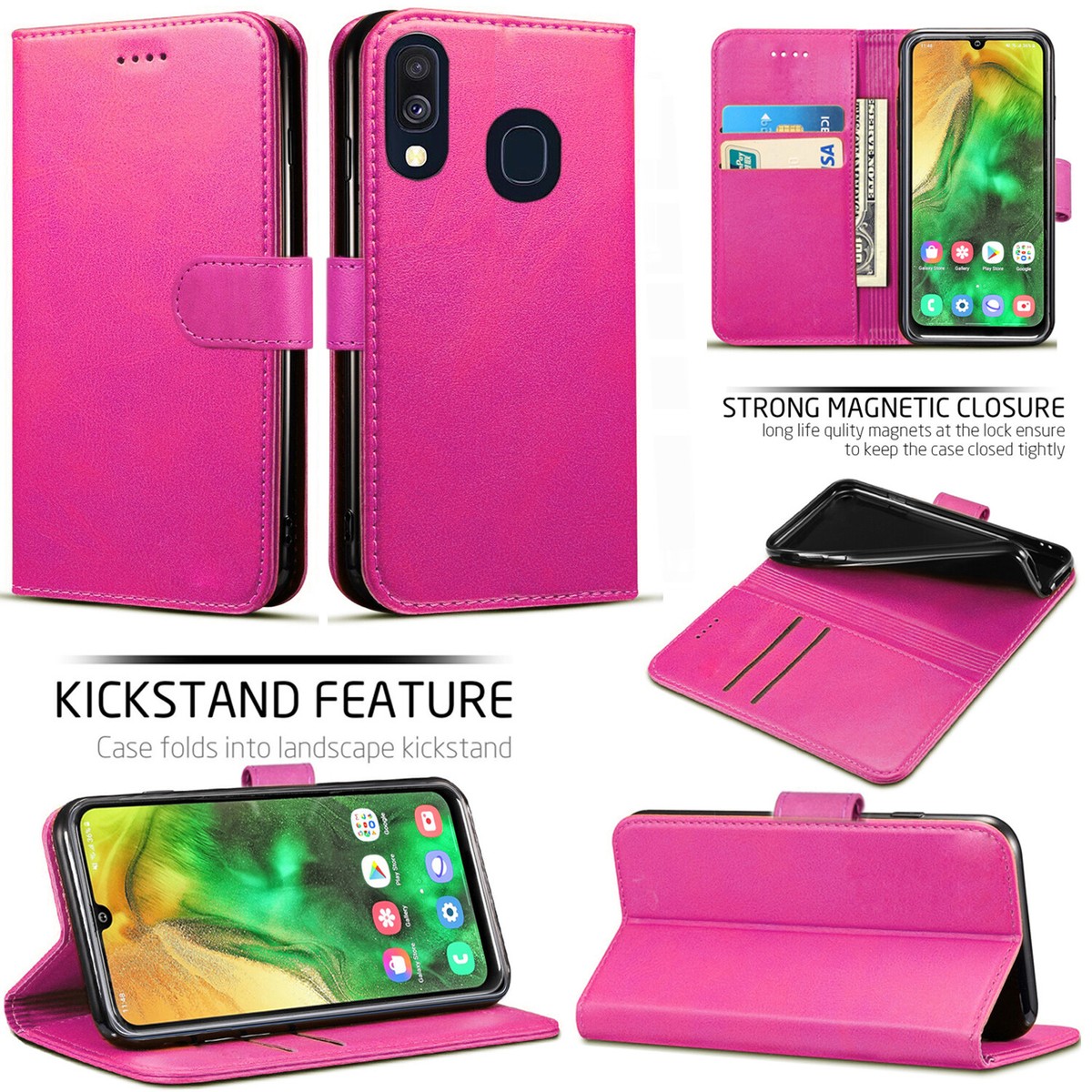 For Samsung A10/A10e A24 A40 A50 A20e Phone Case Leather Flip Wallet Book  Cover