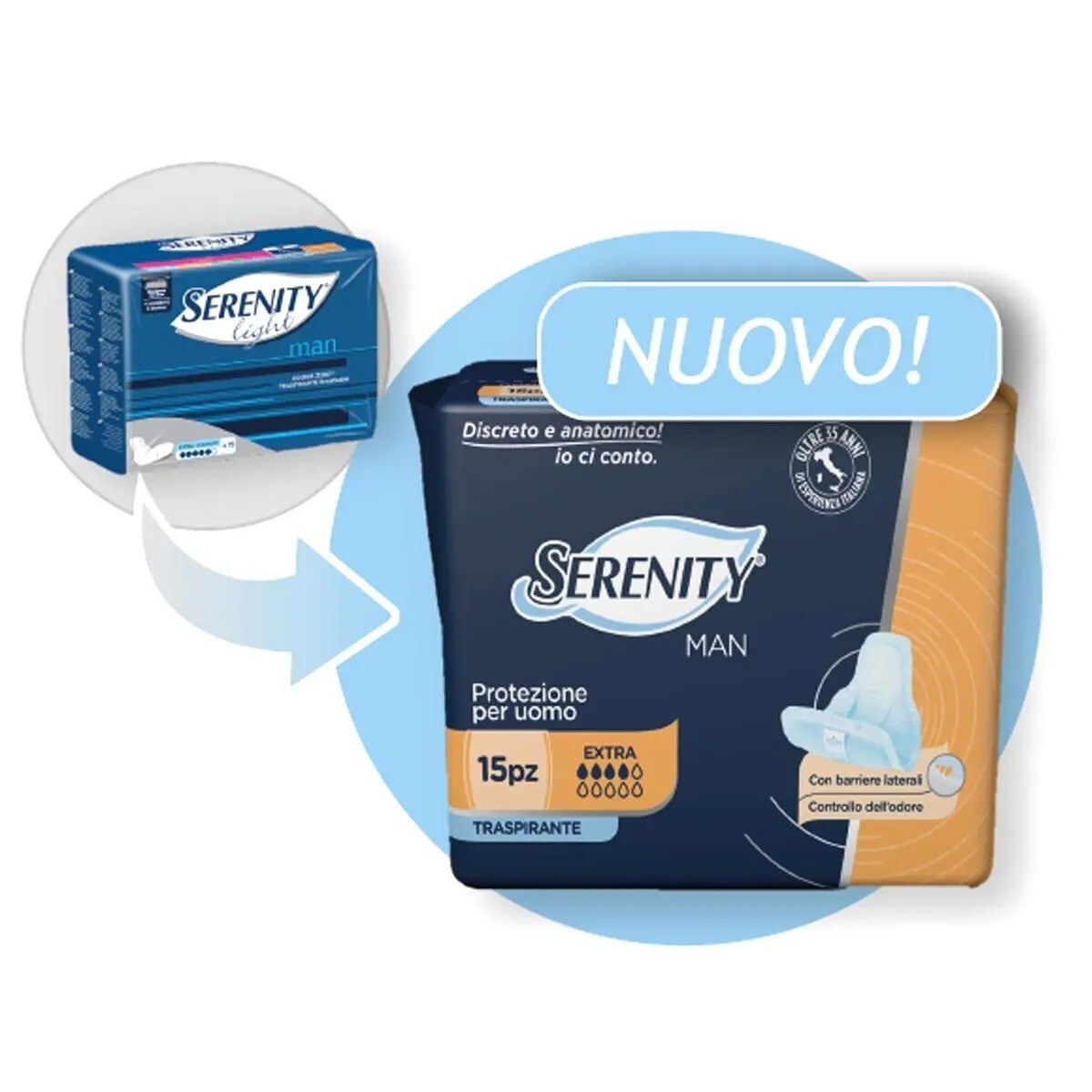 Serenity Man - 15 Assorbenti Per Incontinenza Maschile Extra - Immagine 5