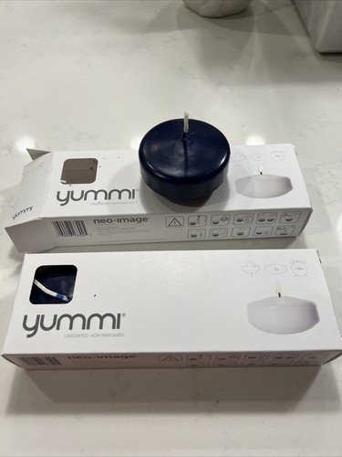 Yummi Round Pillar Candles 3x4 - Navy Blue - 3 per pack