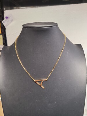 Oak & Luna  Gold Tone 16'' Necklace Letter ''A''