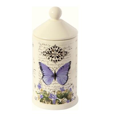 Porzellandose mit Deckel Moments Of Romance lila Schmetterling 15 cm Behälter IHR