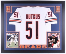 Dick Butkus Signed Bears 35x43 Custom Framed Jersey (JSA) 8× Pro Bowl /1965–1972