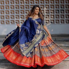 Navaratri Special Silk Lehenga Choli  Dupatta In Digital Print By Aadat Export