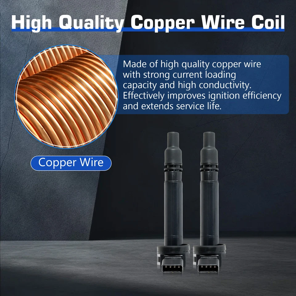 4 bobinas de encendido y bujía de iridio UF507 5018 para Toyota 4Runner 2013-2019 Foto 4 de 4