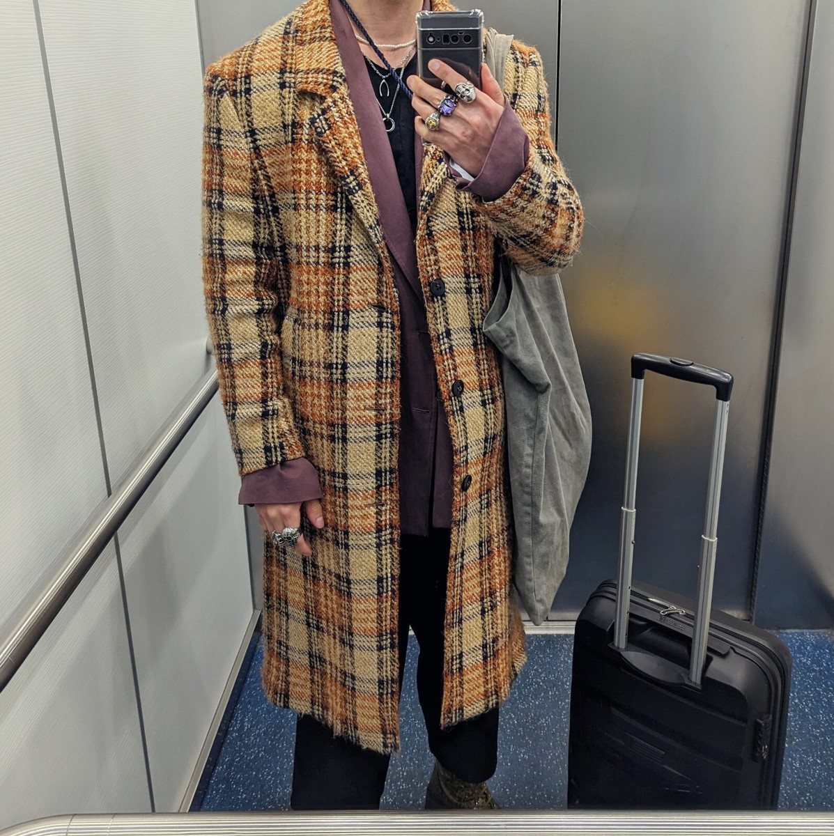 Wool Blend Coat Zara Plaid Jacket Mens Men's ZARA Check Tartan