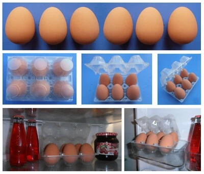 Set di 6 uova in gomma uguali alle vere uovo che rimbalza rimbalzante vintage