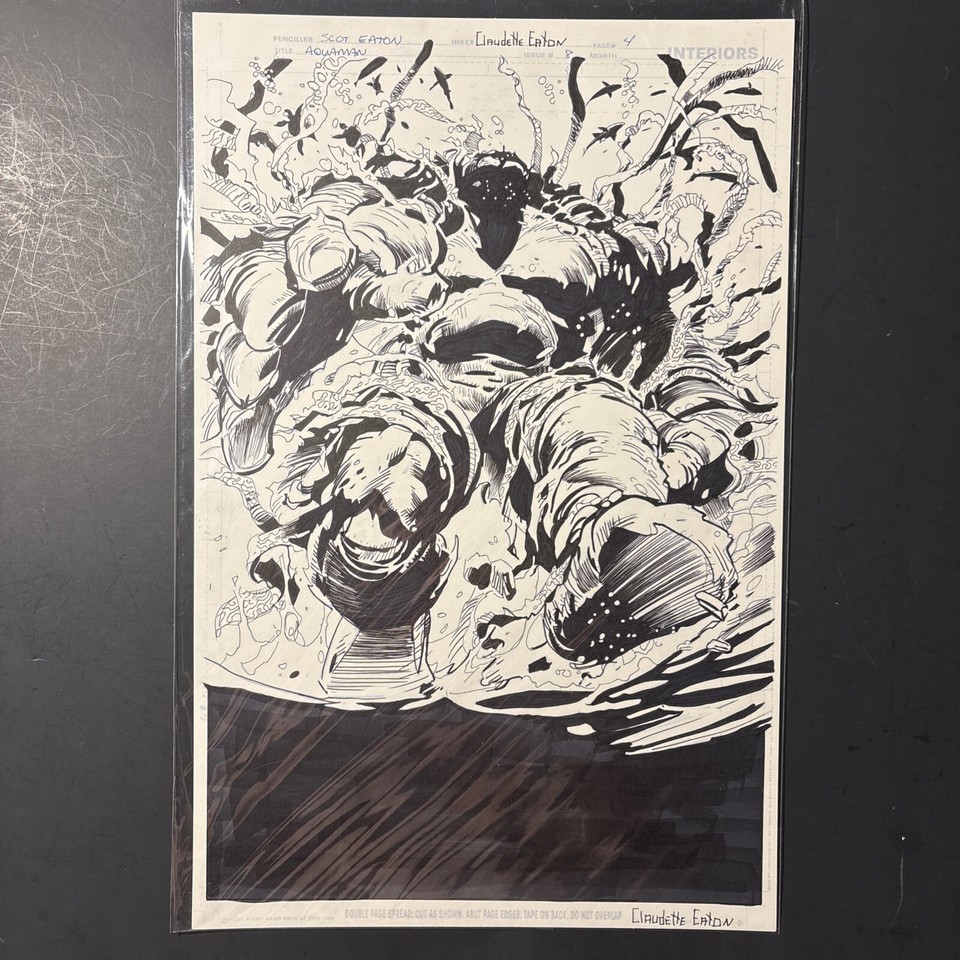 Aquaman Original Art by Scot Eaton & Claudette Eaton Issue #8 Page 4 Comic Art