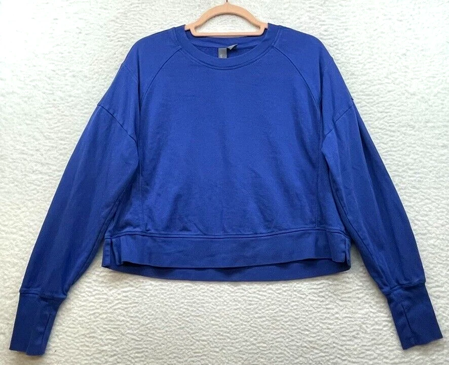 sweaty-betty crop pullover workout gym thumb holes sweatshirt