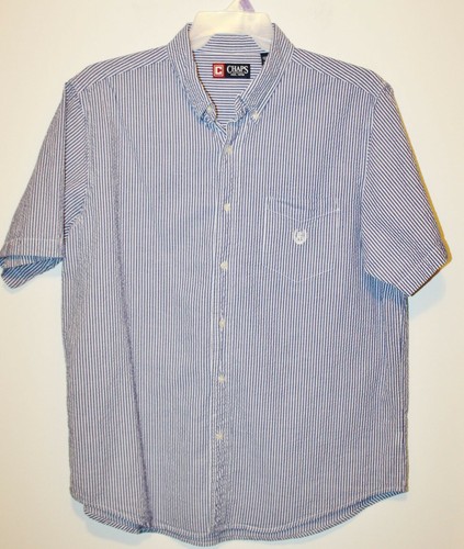 Chaps Mens Short Sleeve Shirt Blue 
